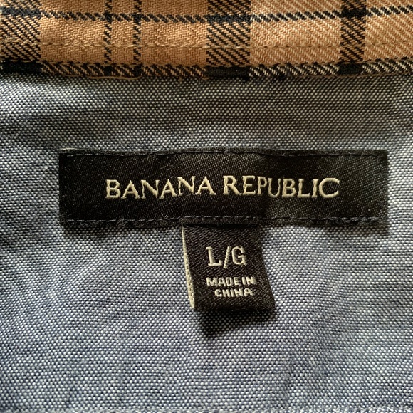 LIKE NEW Banana Republic Men’s Plaid Shirt Large - Picture 5 of 5